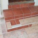 red tiles on stairs