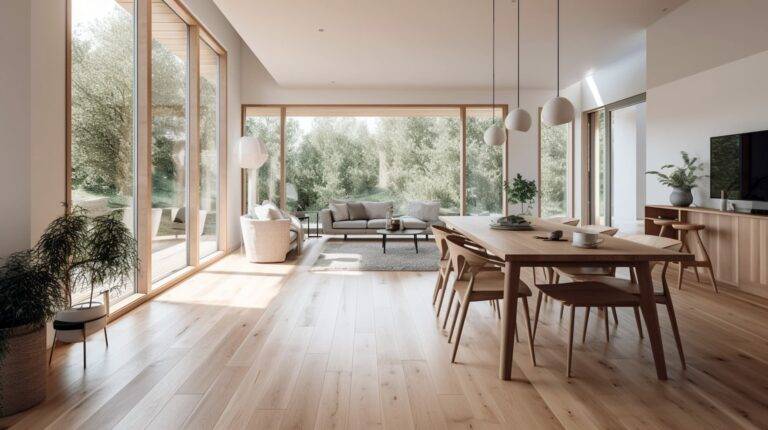 Engineered wood flooring in living space